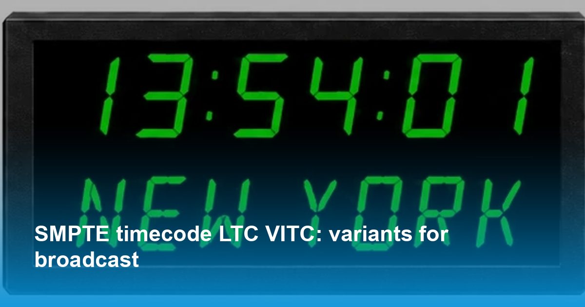 Vitc Time Code SMPTE timecode LTC VITC: variants for broadcast | Knowledge Base ...